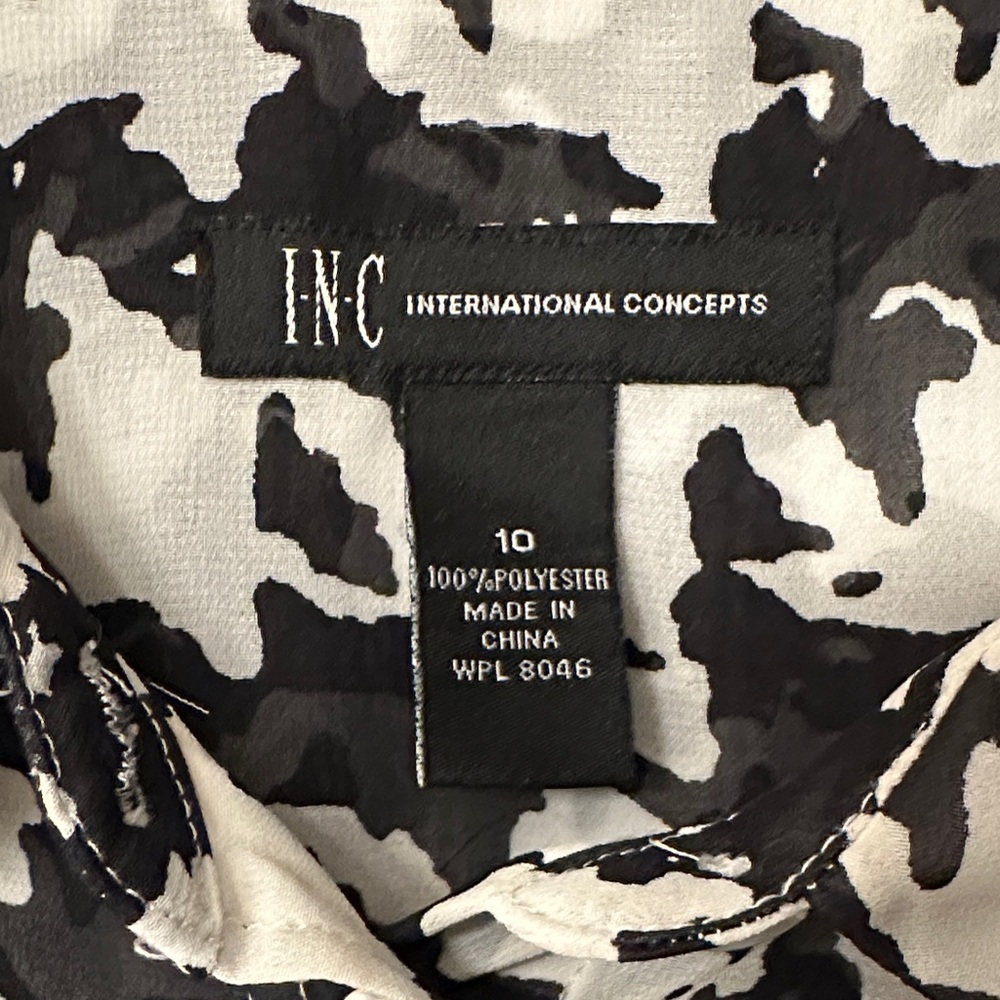 INC International Concepts Monochrome Patterned Shirt - Picture 2 of 4